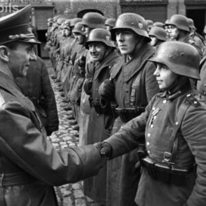 Dr. Göbbels Congratulating Young Soldier