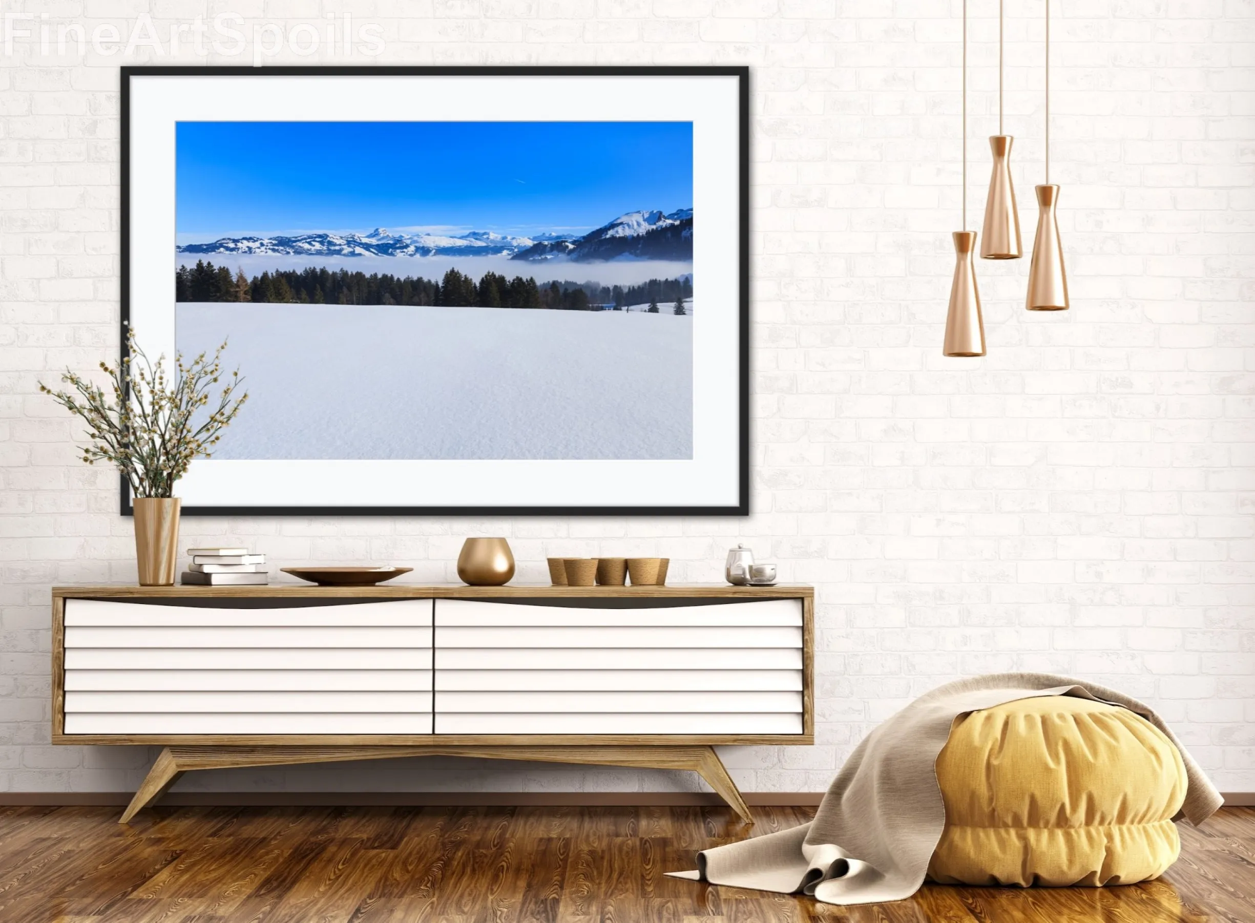 Alps Snowy Horizon captured as a high-quality fine art print reproduction.