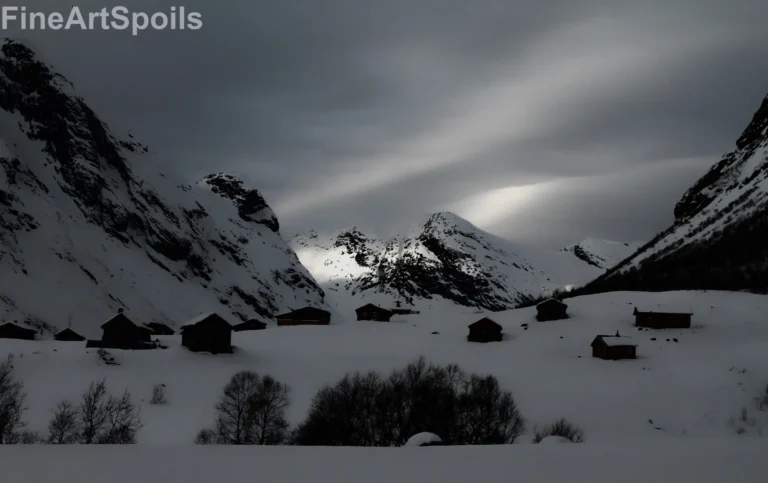 Let It Be: Dramatic Snowy Mountain Village Landscape