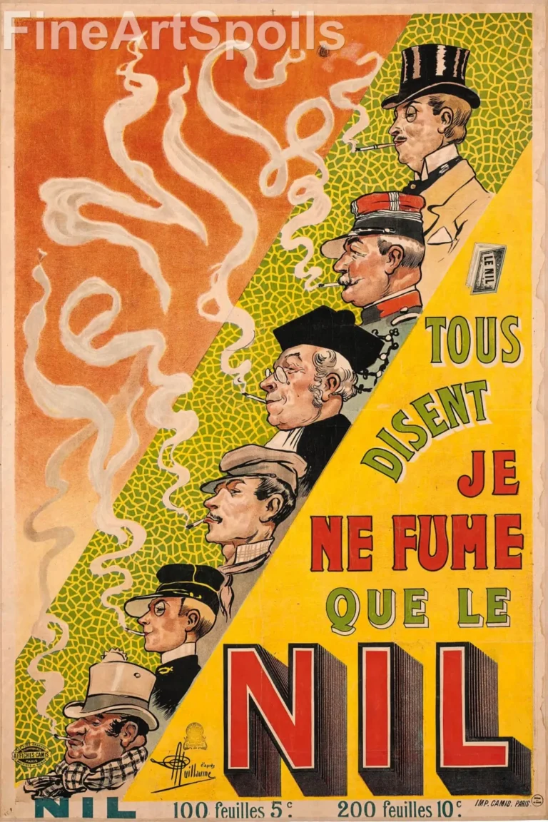 Le Nil Cigarette Papers Vintage Poster by Albert Guillaume (1897)