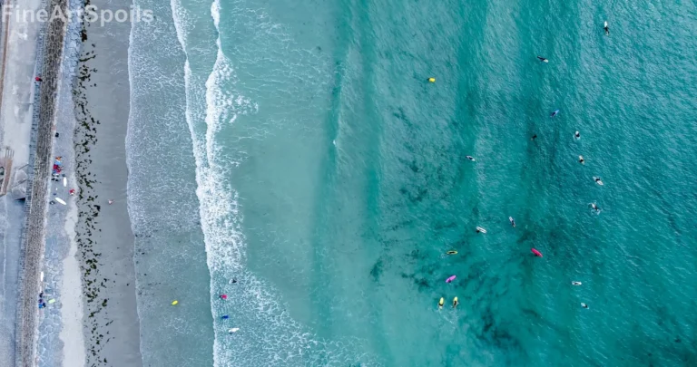 Azure Rhythm: Aerial Surf Photography Fine Art Print