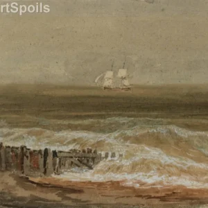 J.M.W. Turner, Two-Masted Sailing Ship, 1797, captured as a high-quality fine art print reproduction.