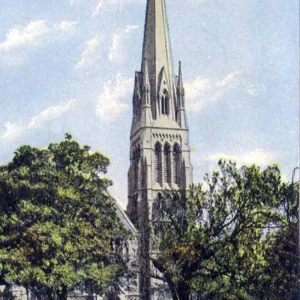 Parish Church, Clifton vintage postcard, captured as a high-quality fine art print reproduction.