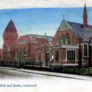 Vintage Ladywell Parish Hall and Baths captured as a high-quality fine art print reproduction.