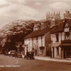 Vintage Prestbury Village postcard captured as a high-quality fine art print reproduction.